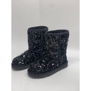 UGG Women's Classic Short Chunky Sequin Booties - Black 5M